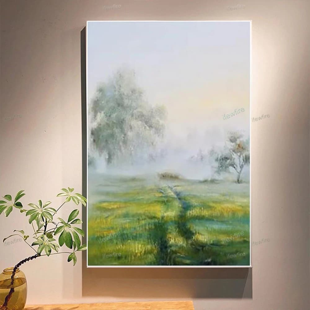 Hand-Painted Beautiful Oil Paintings Modern Color Block Outline Map Wall Paint Yellow Texture Canvas Painting Home Salon Decor
