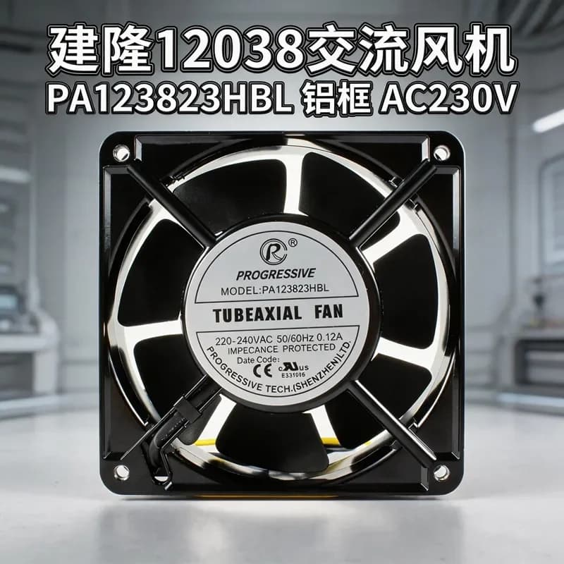 12038 AC Fan for PA123823HBL Class H Temperature Grounding Wire with Terminals