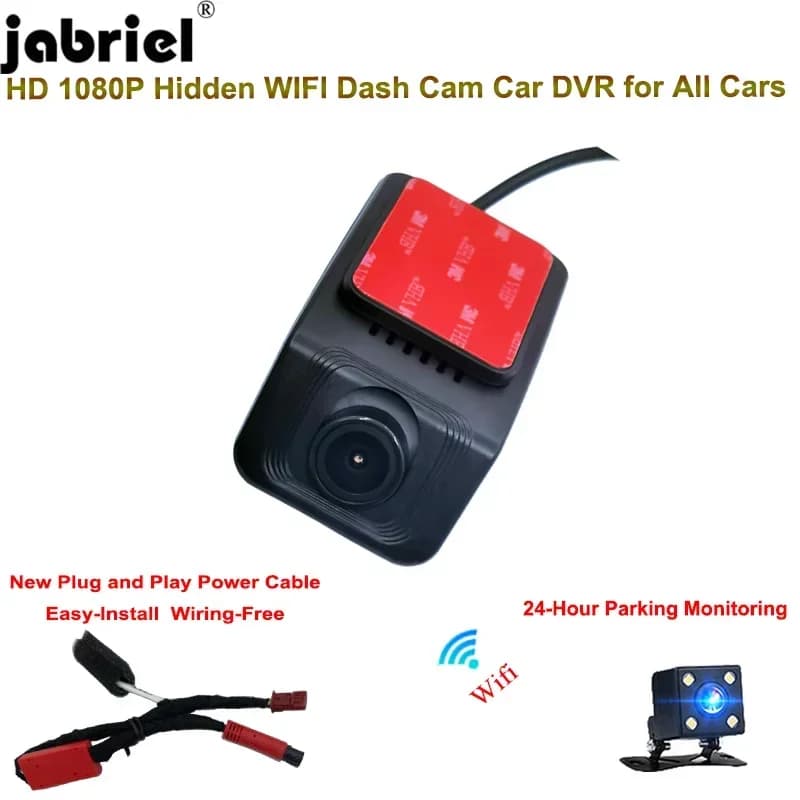 Telecamera FHD WiFi Dash Cam per BYD per Geely per Honda per Volvo per Infiniti per Jaguar per tutte le auto Videoregistratore DVR per auto 24H