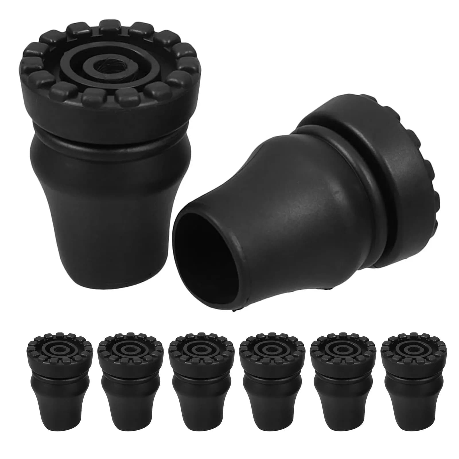 8Pcs Non-Slip Walking Stick Tips 19Mm Cane Foot Covers Crutch Replacement Pads Trekking Pole Tips Shock Absorbing Anti-Slip