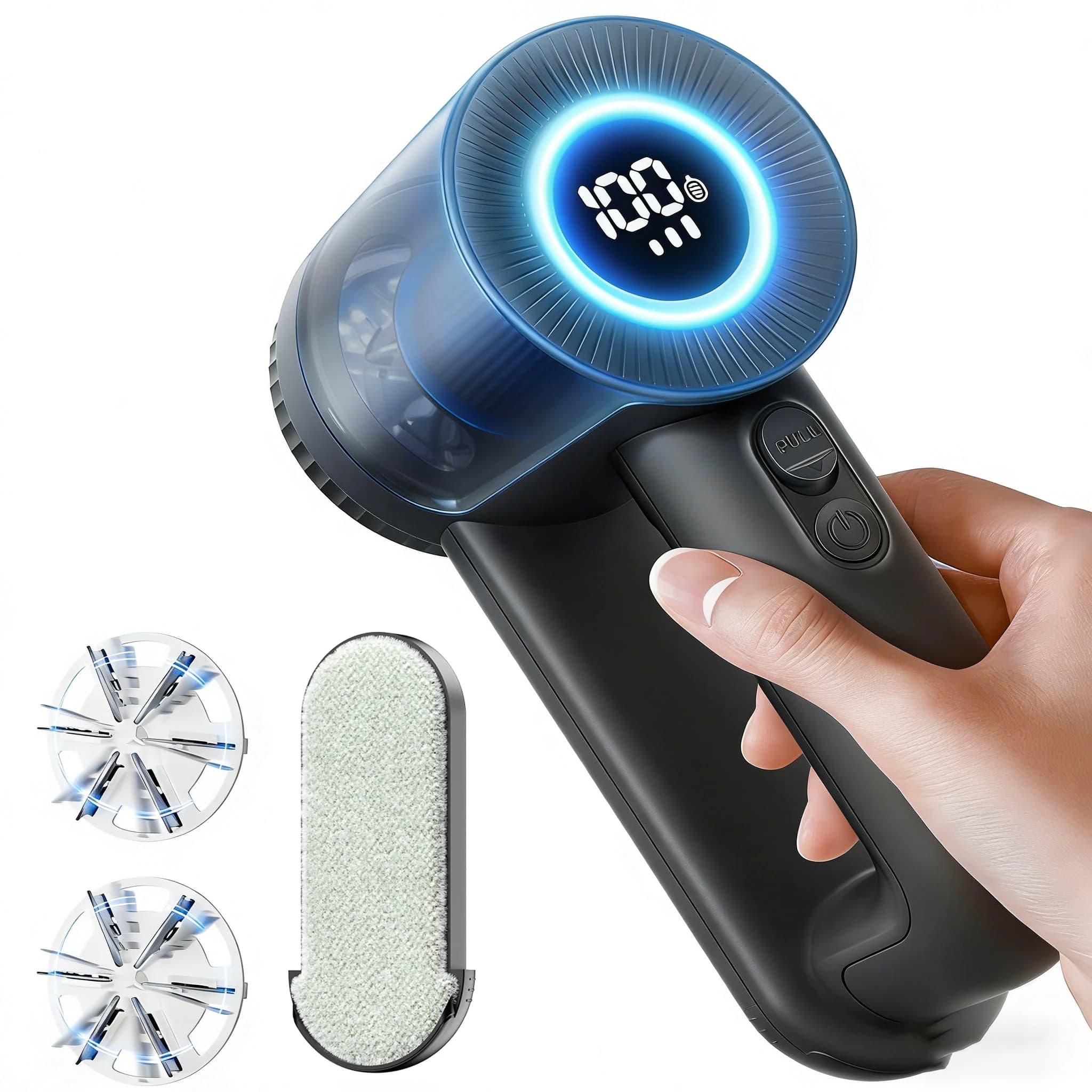 ColdSky Rasoio per tessuti ricaricabile Levapelucchi elettrico a 3 velocità con display a LED e 6 lame per divano letto, vestiti, maglioni, coperte