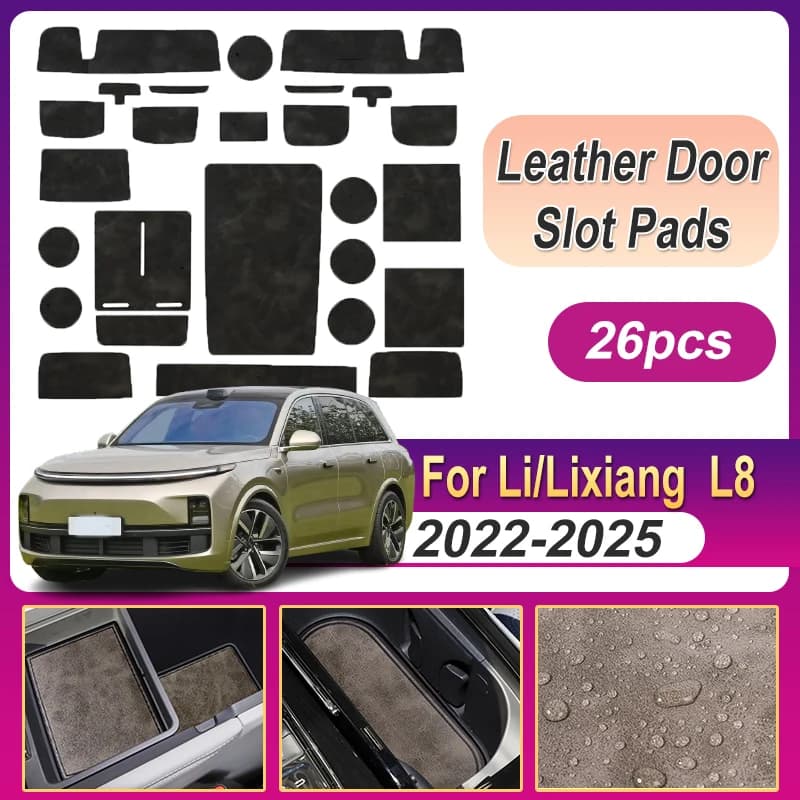 Tappetino antiscivolo in pelle per Li Lixiang L8 2022 2023 2024 2025 Porta Slot Pad Porta Protezione Pad Zerbino Interni Accessori auto
