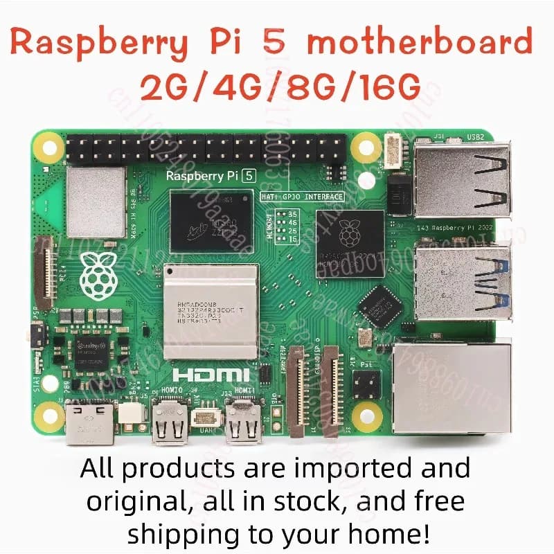 Raspberry Pi 5 AI - Motherboard programming (2 GB/4 GB/8 GB/16 GB memory options)