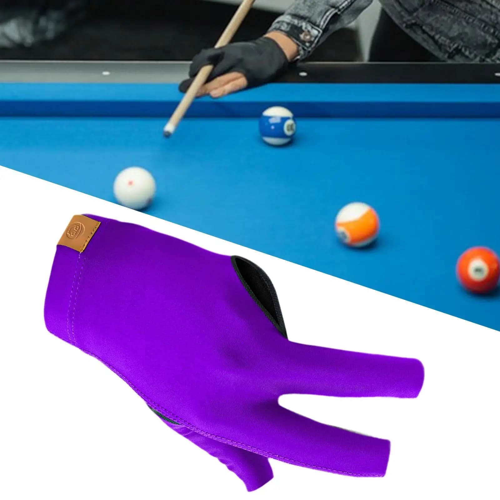 High Elastic Three Finger Billiards Glove Breathable Non Slip for Sports Gym Training Men Women