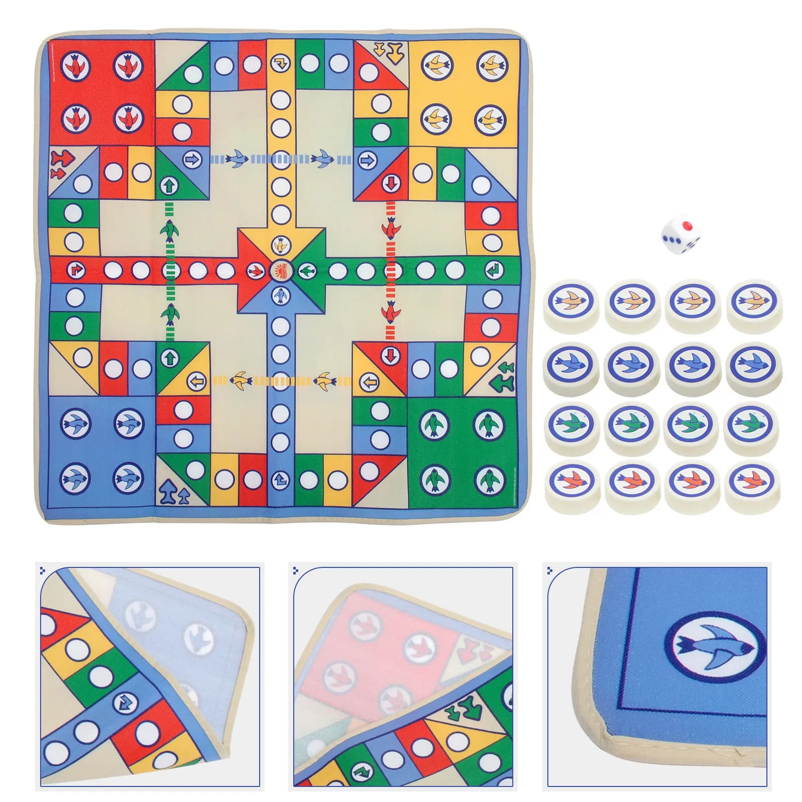 Flying Chess Game Set with 1 Mat 1 16 Eva Chess Pieces 82x82cm Fun Family Parent-Child Party Travel Game