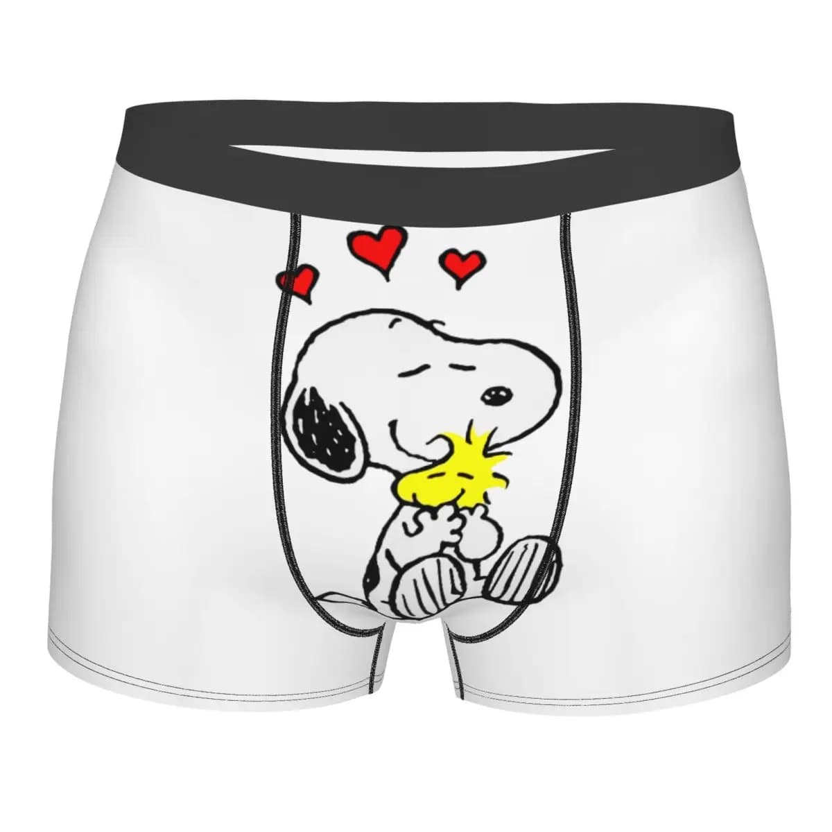Sexy Boxer Manga Snoopy Woodstock, Slip da Uomo Comodi con Stampa Animata di Cani, Intimo Maschile