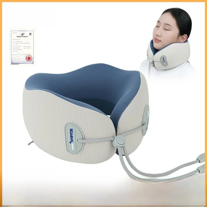 Cuscino da Viaggio in Memory Foam a Forma di U, Portatile, per Ufficio e Pisolino, Supporto Traspirante per Viaggi