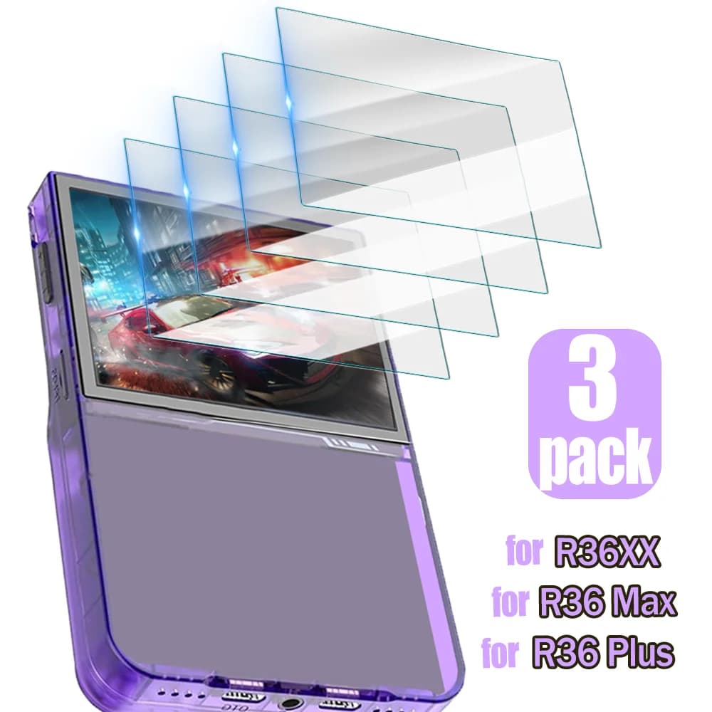 1-3 pezzi di pellicola in vetro temperato per console di gioco portatile R36XX R36 Plus protezione in vetro per protezione schermo antigraffio R36 Max