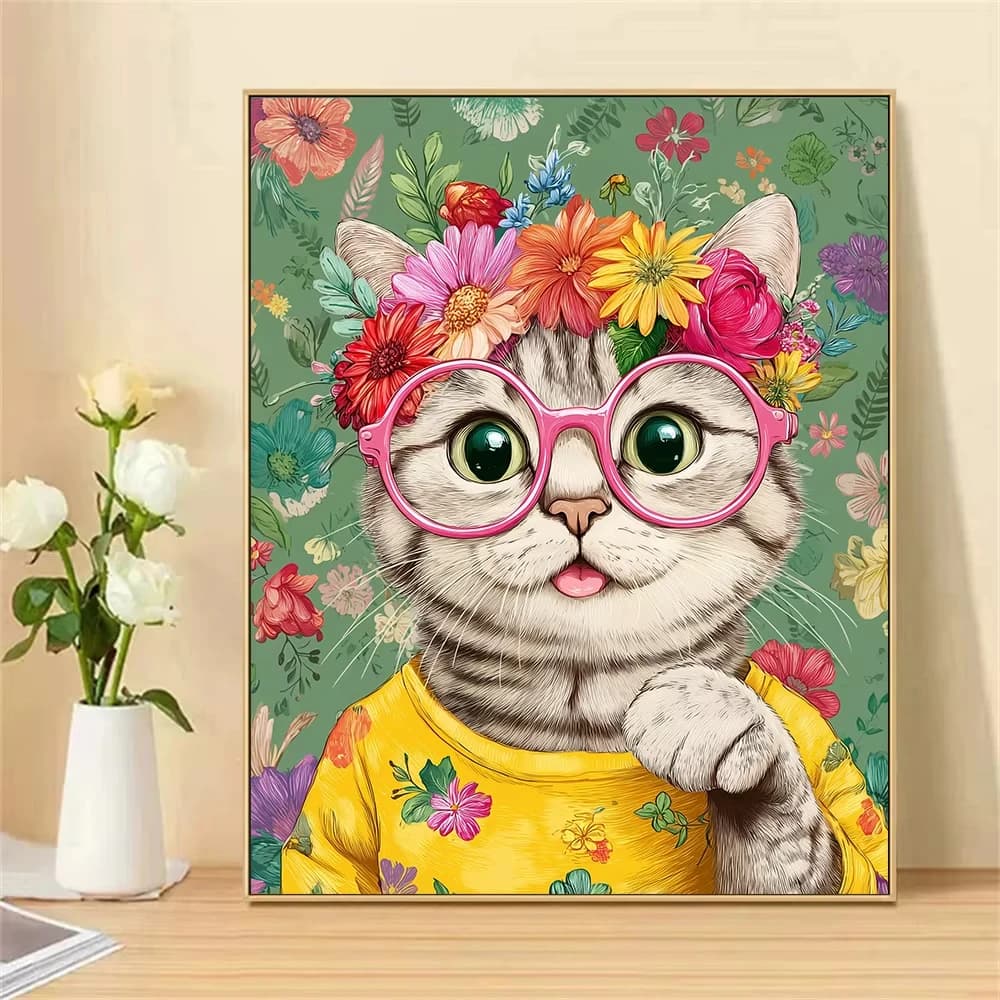Oil Painting by Numbers For Beginners Pretty kitten Canvas Oil Paint by Number Home Decor Frameless