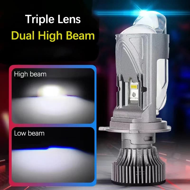 160W H4 LED proiettore Mini lente Auto 12V LED Kit lampadina faro conversione abbagliante anabbagliante 6000K Turbo Fan Car Light Lamp