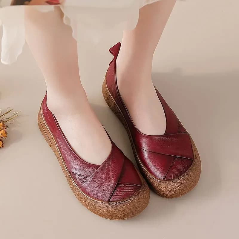 Nuove scarpe basse in vera pelle da donna mocassini bassi da donna comode scarpe da infermiera a piedi nudi ballerine quotidiane