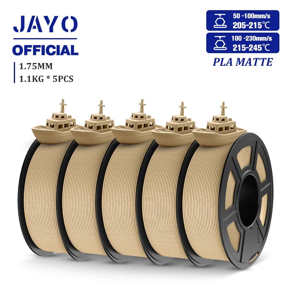 JAYO 1.75mm PLA Filament Opaque 5 Rolls 3D Printer Filament Oak Color For 3D Printer FDM Texture Surface Opaca 3D Filament