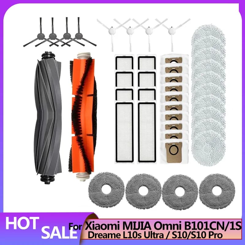 consumables For Dreame L10s ultra/L10 Ultra XIAOMI Mijia B116 X10+ X20+ 1S Accesories Main Side Brush Filter Mop Dust Bag Parts