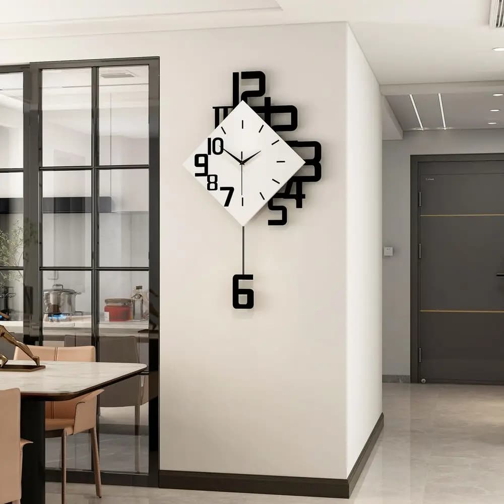 Orologi da Parete Moderni di Grandi Dimensioni per Arredamento Soggiorno, Orologio a Pendolo Silenzioso a Batteria per Ufficio, Cucina, Camera da Letto, Casa