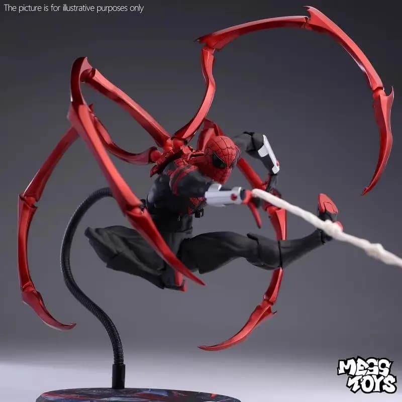 Zhang Parker Ultimate Spider-Man Action Figure Giocattolo da collezione articolato nero e rosso per i fan Tema del vicino in scatola