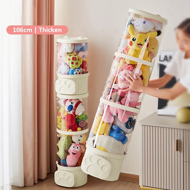 Transparent Container for Dolls and Plush, Waterproof Box to Organize Toys and Plush Animals, Home Organizer