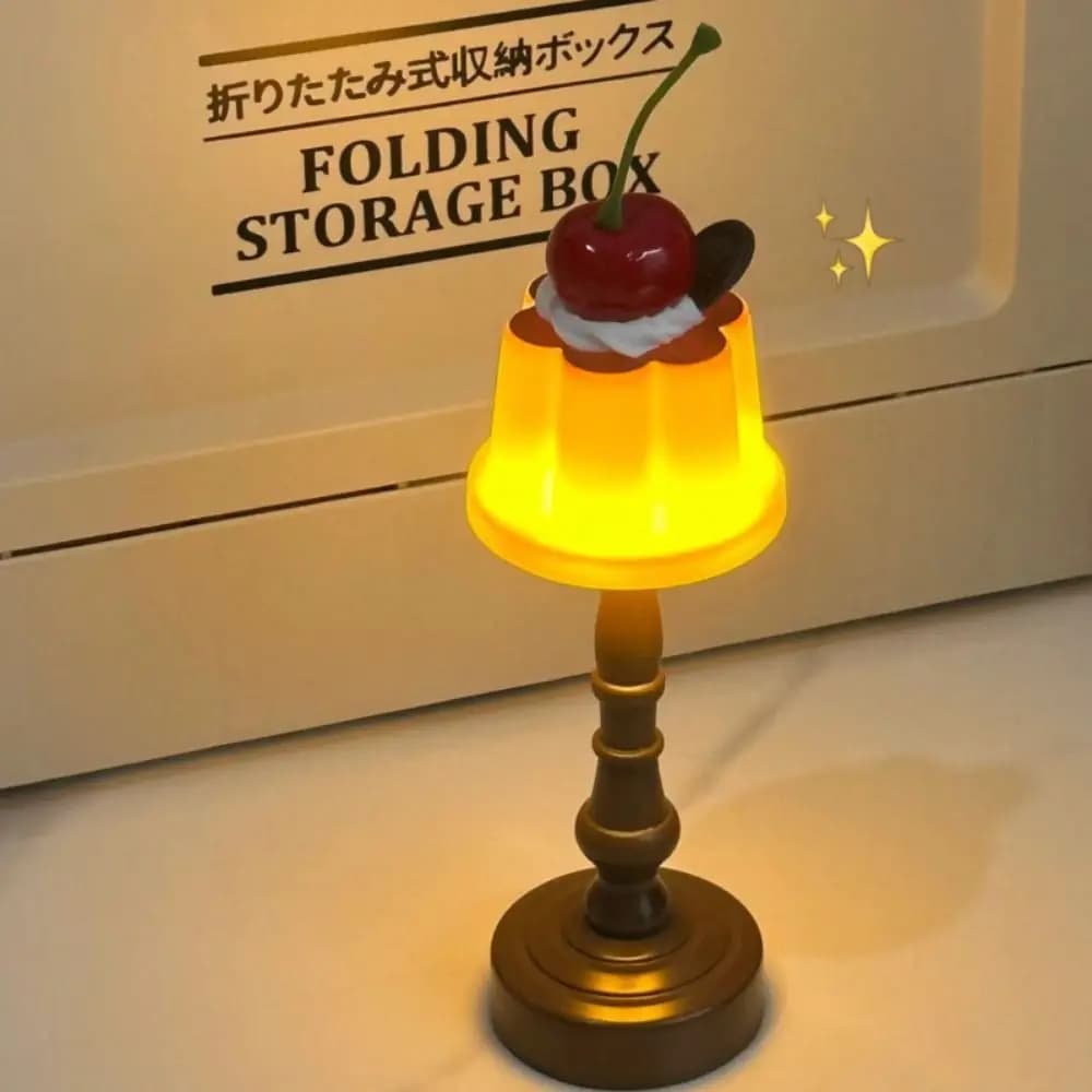 Nuovo budino luce notturna creativa mini lampada da notte a LED regalo lampada da scrivania camera da letto