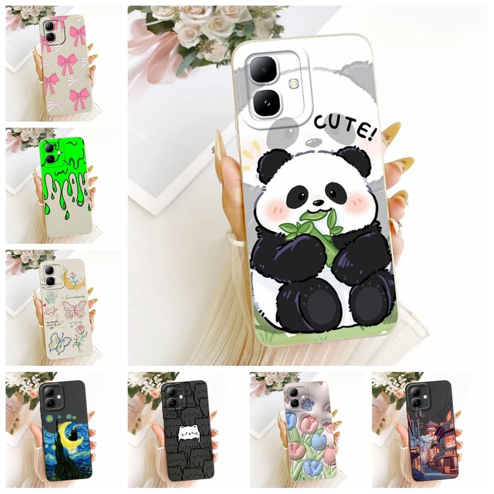 For Infinix Smart20 X6840 X6840B Phone Case For Infinix Smart 20 Cover Luxury Fashion Cute Cartoon Funny Painted Silicone Casing