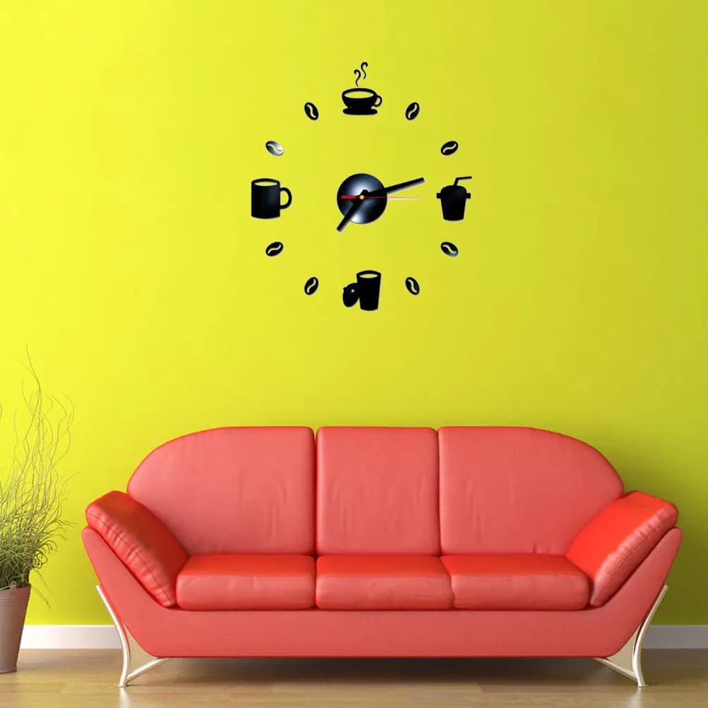 Frameless Acrylic Mirror Wall Clock Large Size Silent Sweeping Movement Self-Adhesive Water Resistant Decorative Modern Home