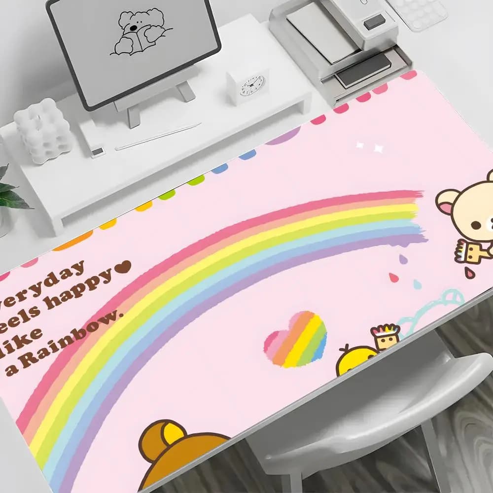 Giappone SAN-X Rilakkuma Carino Mouse Pad Giocatore Grande Tastiera Mouse Tappetino da scrivania Tappetino per mouse da gioco in gomma antiscivolo Tappeto per laptop 600x300