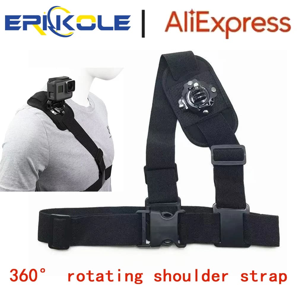 Action Camera Shoulder Strap 360° Rotation Adjustable Chest Mount Harness Holder for GoPro DJI Osmo SJCAM AKASO Accessory
