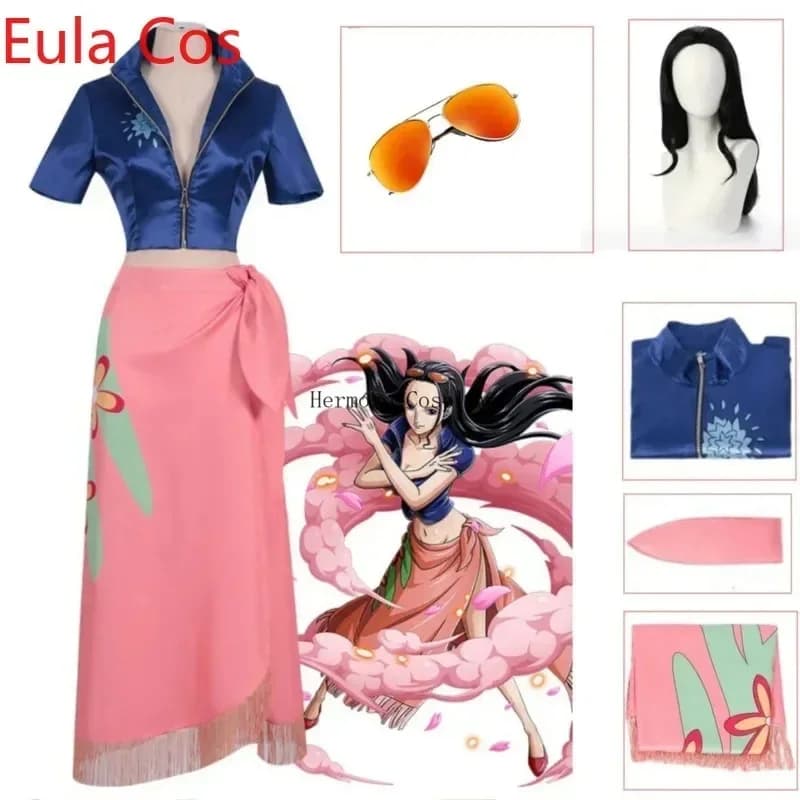 Anime Cosplay Costume Dress Outfits Nico Robin Cosplay Costume Glasses Party Wig Suit Costumes For Girl Halloween Carnival Suit