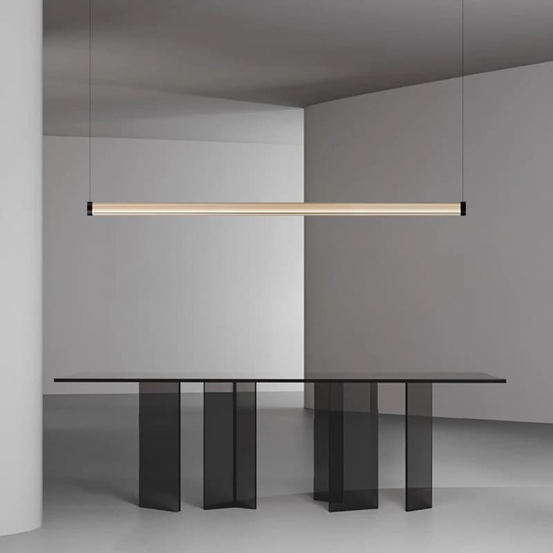 Lampada a sospensione da ristorante minimalista italiano, design da bar nordico di fascia alta, striscia di vetro diritta moderna e minimalista creativa
