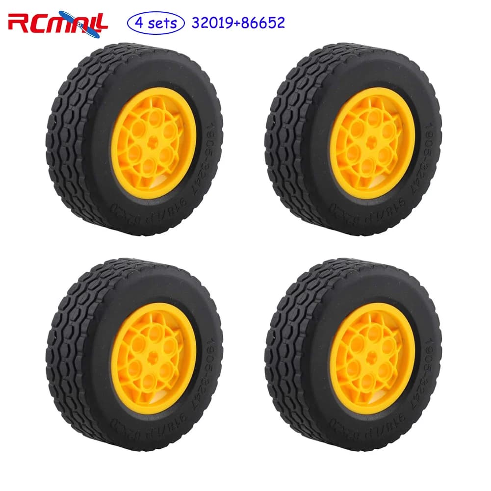4 pezzi ruota 32019 86652 pneumatici per auto tecnologia parti sfuse compatibili con Legoeds piccoli pellet MOC mattoni Building Blocks