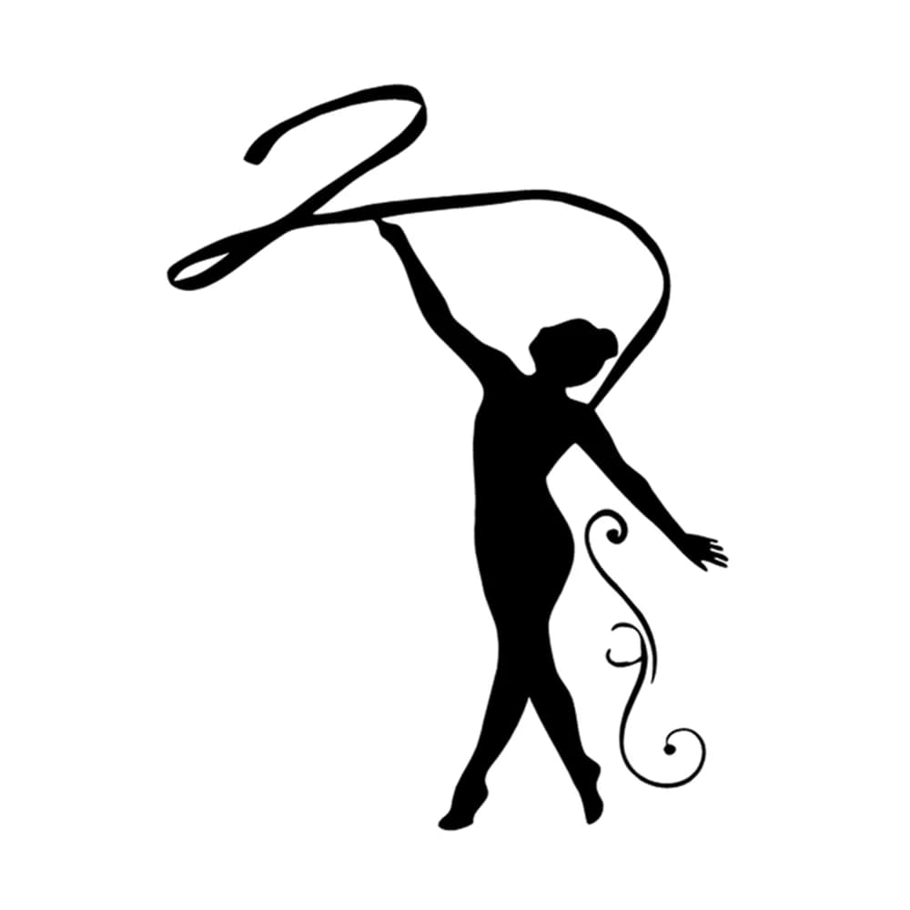 13.2X17.5CM Gymnastics Silhouette Decalcomania Stickers in Vinyl Waterproof Removable for Laptop Auto Window Water Bottle Yoga Zerbino Sport