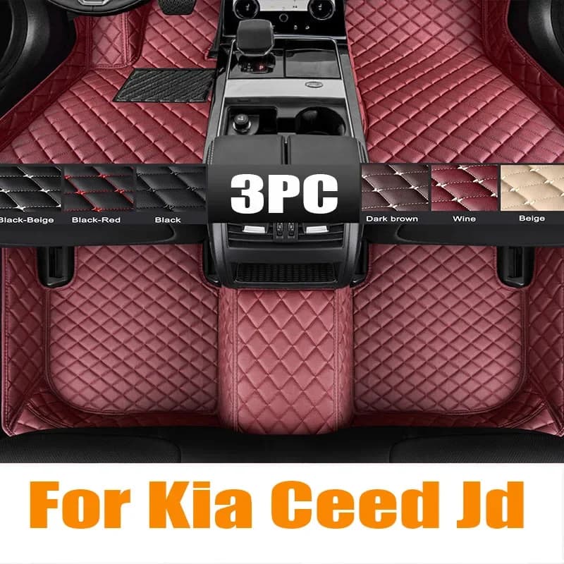 Tappetino per auto per Kia Ceed Jd 2014 2015 2016 2017 2018 2019 2020 Uomo antiscivolo Donna di lusso Rilievo del piede Auto Interni Tappeti Accessorio