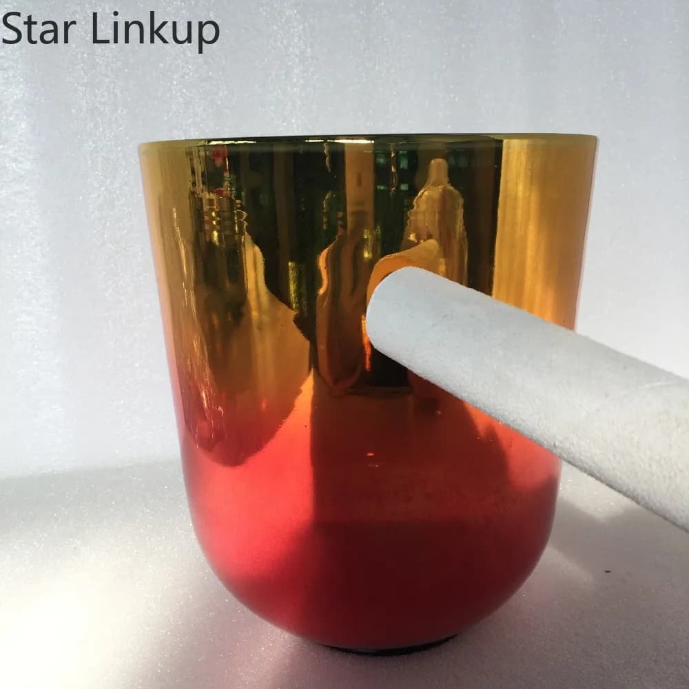 Star Linkup 3th Octave mixed Color Crystal Singing Bowl high style,Standard 432HZ/440HZ perfect Musical Note "A#" Pineal chakra