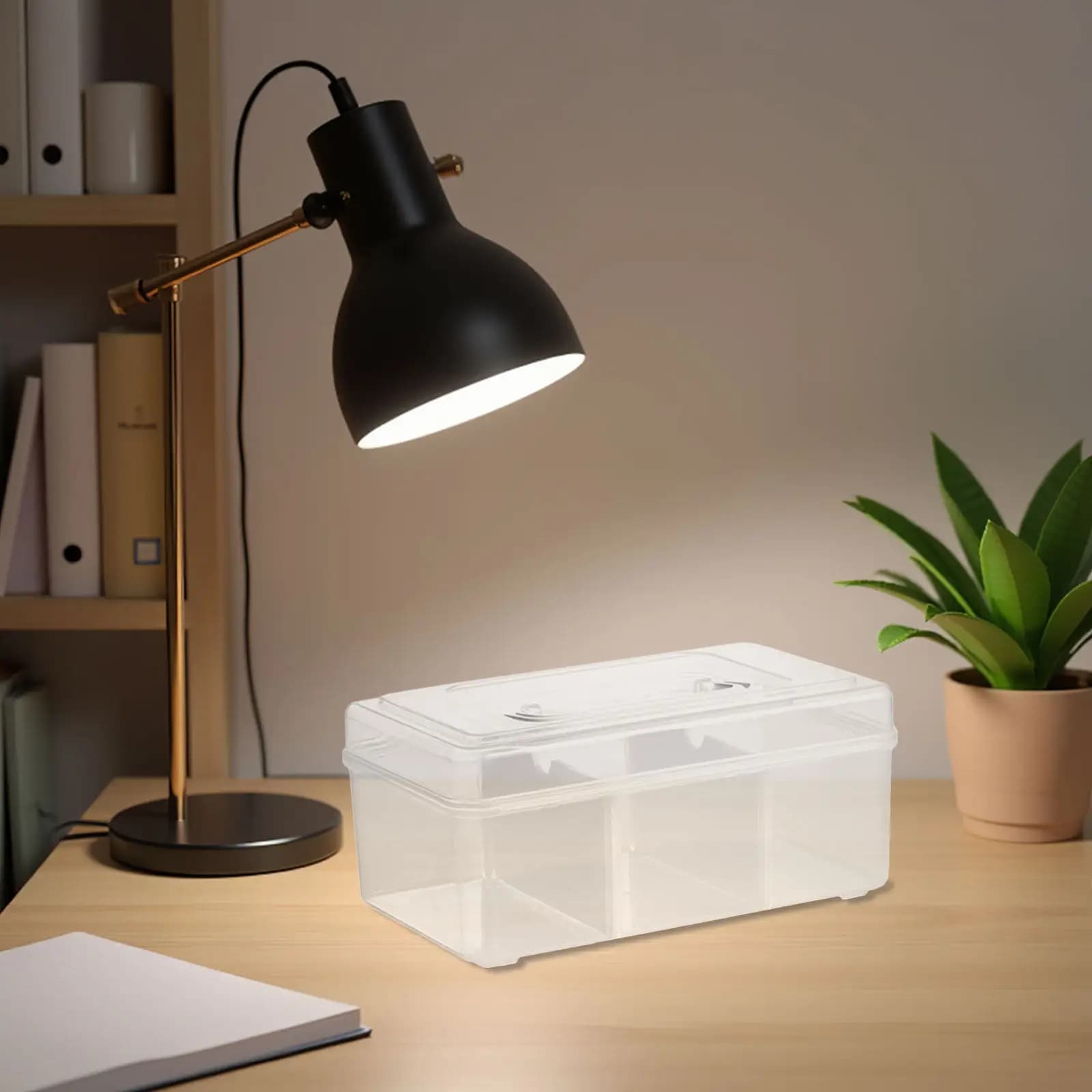 Contenitore portaoggetti versatile da 2 pezzi, cassetta dei medicinali per kit di pronto soccorso domestico, scatola trasparente con scomparti, organizer portatile robusto