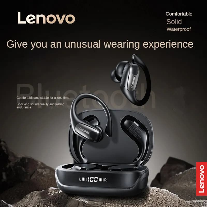 Autentiche auricolari sportivi con gancio per l'orecchio Lenovo-EA305 TWS, Bluetooth 5.4, doppia modalità, cuffie da gioco wireless, auricolari stereo HiFi