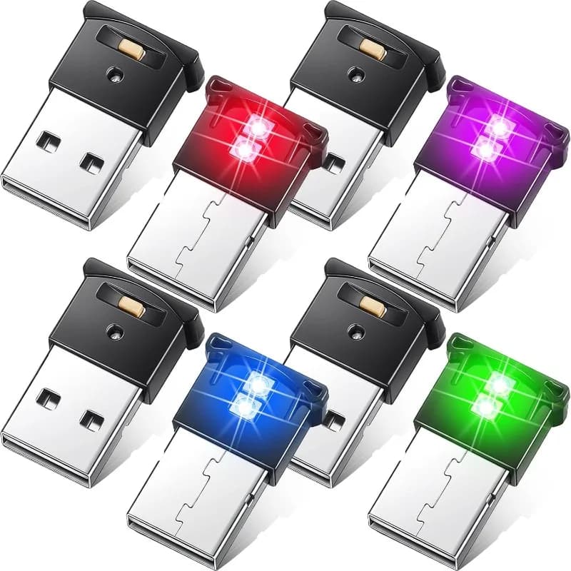 1/2pcs USB Luce ambientale LED RGB Luce ambientale Mini 8 colori variabili per auto Tastiera portatile Atmosfera Luce notturna intelligente