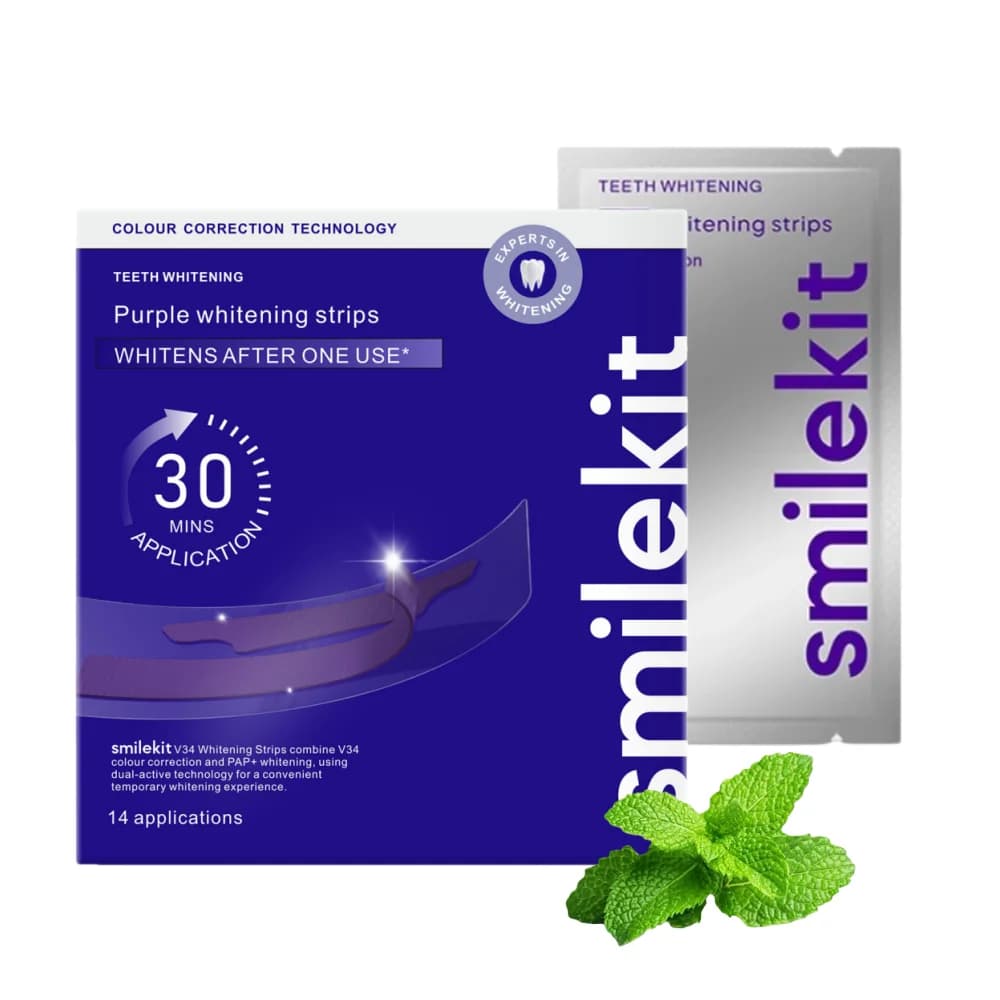 14 V34 Whitening Strip Paia for Tooths, Professional Treatment for Dentali Macchies, Delicate Viola Whitening Strips, Oral Hygiene Care