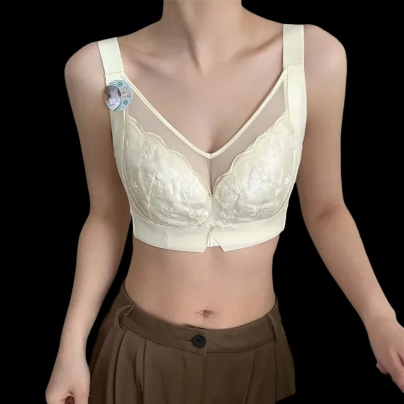 KUCLUT Ultra-Thin Bra Beauty Salon Gathered Anti-Sagging Side Fatigue Reduction Large Size Women's Underwear Gathered