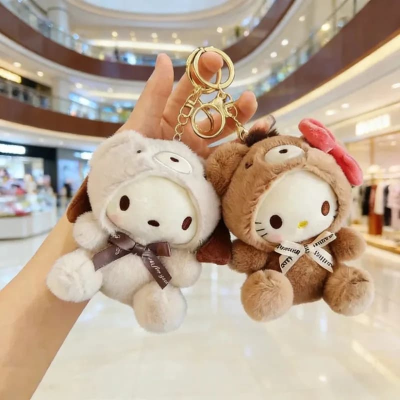 Portachiavi in Peluche Sanrio per Bambini, Ciondolo per Borsa Hello Kitty, Portachiavi Cartoon Kuromi, Decorazione per Zaino, Regalo per Bambini
