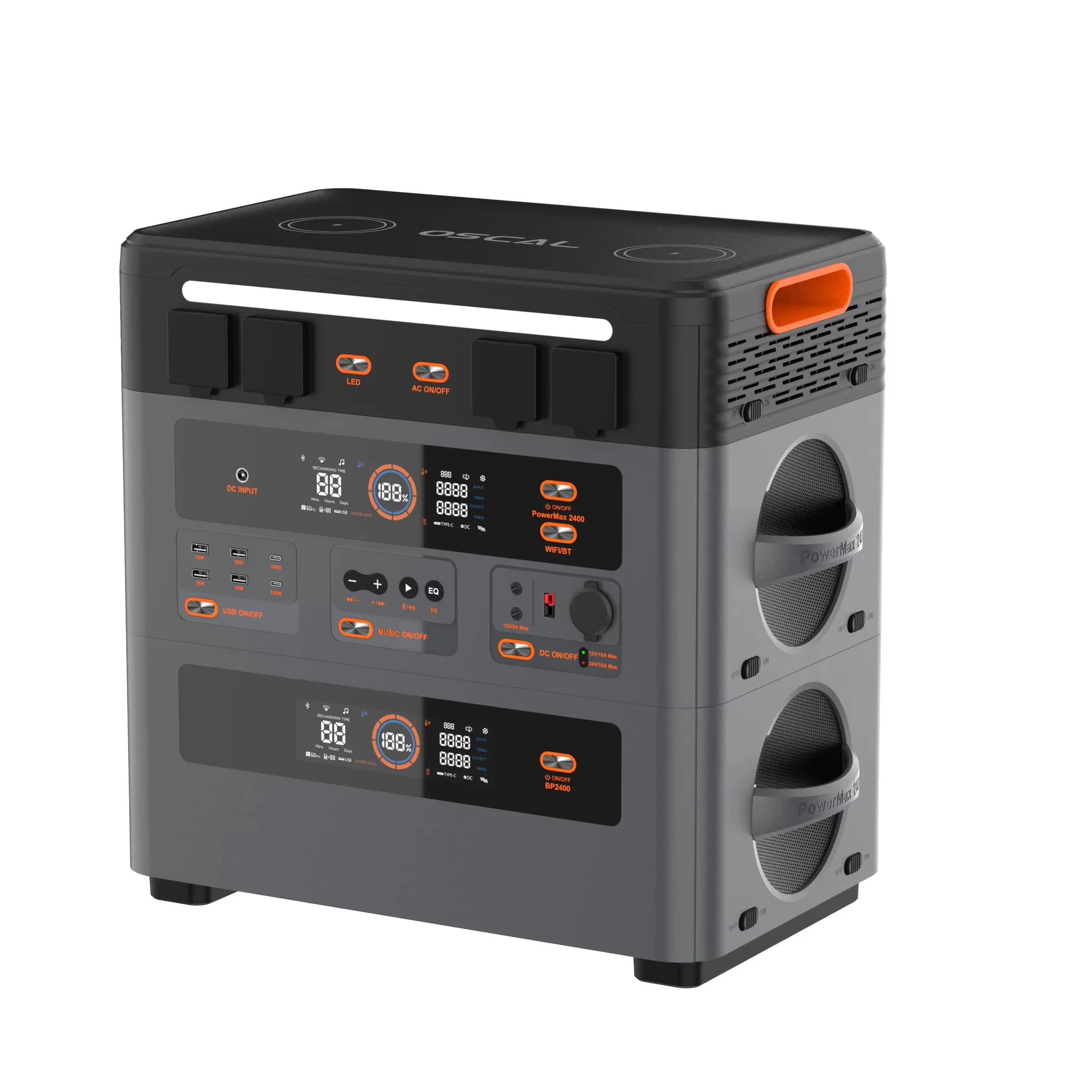 Stazione di alimentazione portatile Stazione di alimentazione UPS da campeggio Generatore solare 220V 2400W con pannello solare 400W Potenza Oscal sinusoidale pura Max 2400