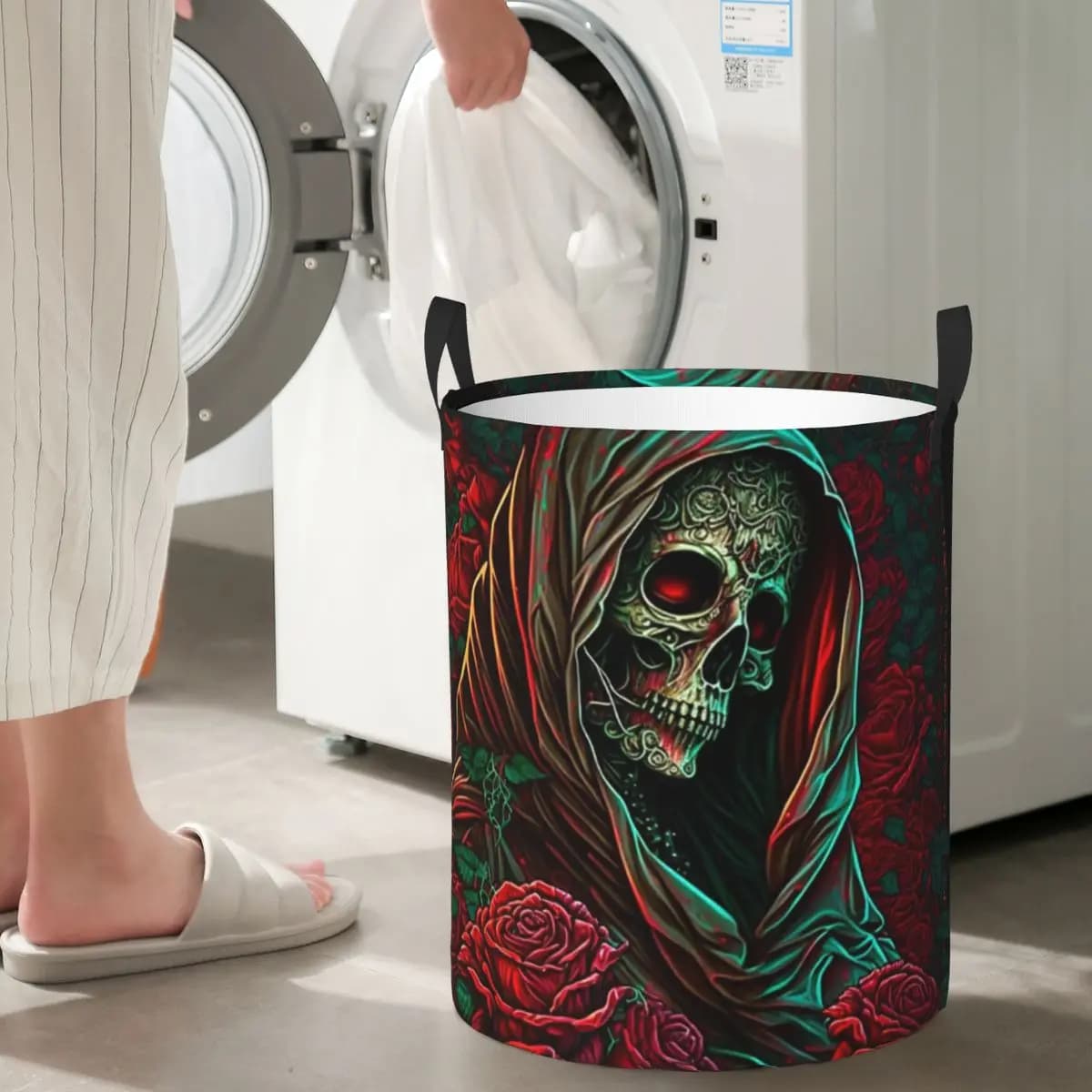 Roses of the Forest Santa Claus Muerte Baskets for Folding Bed linen Clothes dirty Clothes Various items Baskets Bag for Home
