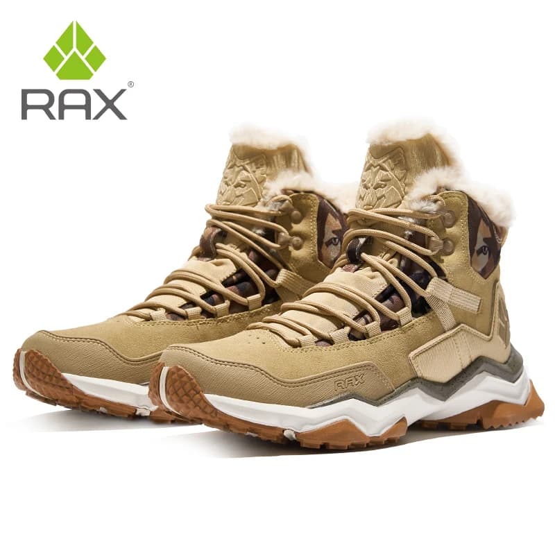Scarpe da trekking impermeabili RAX da uomo, sneakers invernali da esterno, stivali da neve, scarpe da jogging da montagna in peluche per turismo all'aperto