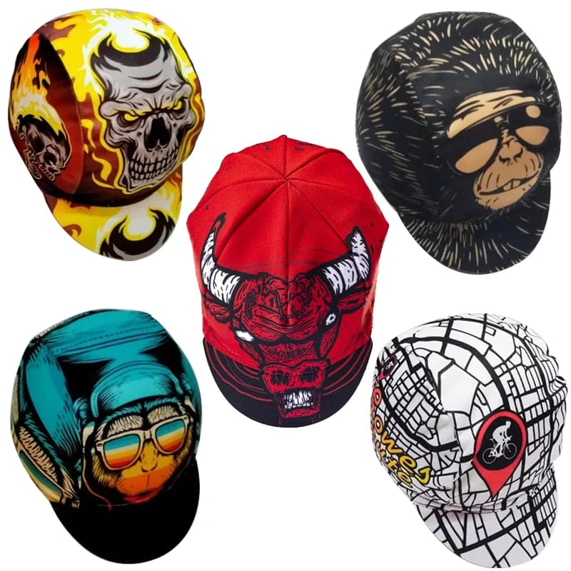 Cappellini da ciclismo scimmia nero bianco god RUTE Ride Head Wear cappello da bicicletta rosso taglia unica