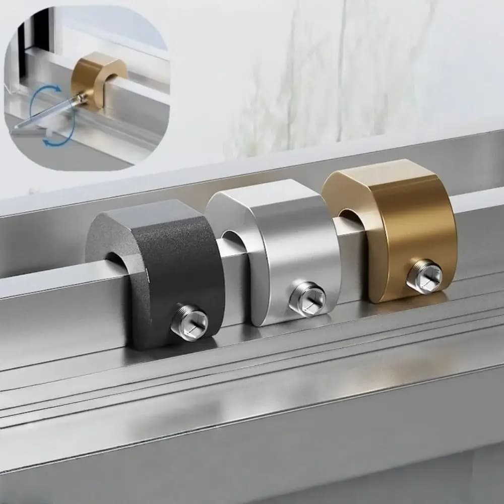 Aluminum Alloy Window Lock Stopper Anti-theft Security Sliding Door Limiter Sliding Frame Plug Adjustable Sliding Sash Stopper
