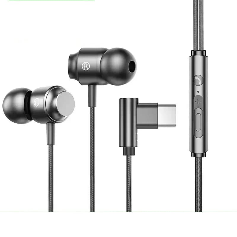 Cuffie da gioco cablate con audio surround HiFi e microfono, auricolari musicali da 3,5 mm tipo C per cuffie in-ear cablate, audio portatile per musica