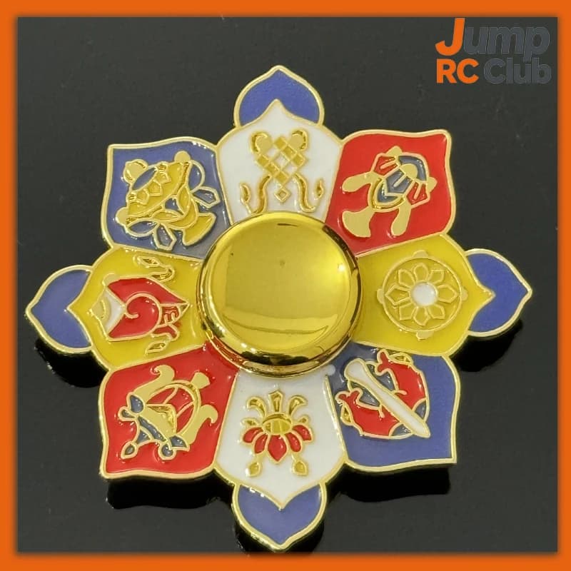 Spinner Antistress in Metallo con Otto Simboli Auspiciosi, Nuovo Design in Stile Cinese, per Alleviare l'Ansia e Migliorare la Concentrazione