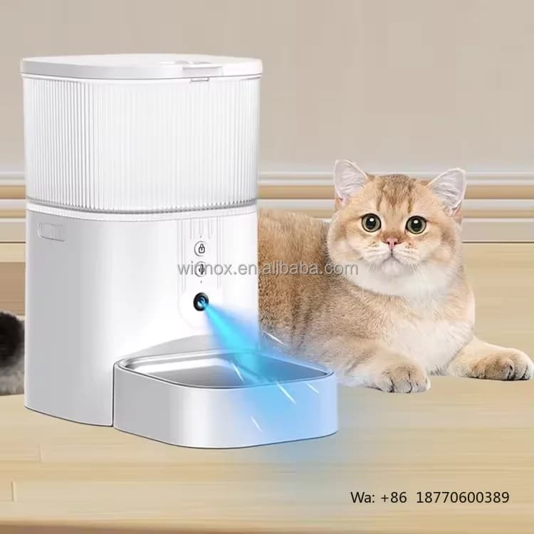 3L Capacity Stainless Steel Automatic Food Dispenser Smart Pet Feeder with Camera Timer and App Control for Cat and Dog Bowl