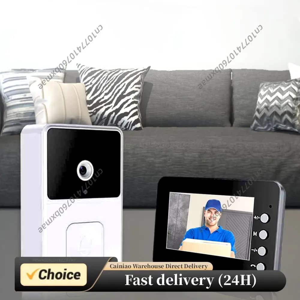 Videocitofono Wireless con Schermo IPS da 4,3 Pollici, Audio Bidirezionale, Wi-Fi 2.4G, Citofono Video Intelligente per Appartamenti Familiari