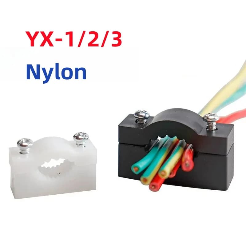 YX-1/2/3 Black White Nylon Double-Entry Cable Clamps Cable Wire Fasteners Cables Ties Mounting Brackets