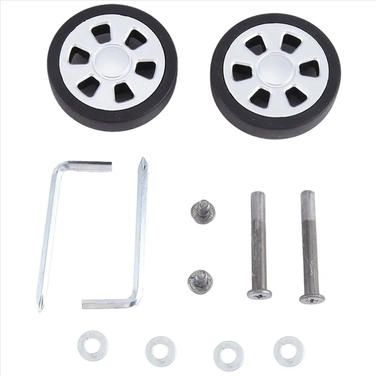 ABQR 55x13mm Set di 2 ruote di ricambio per valigie con ruote per bagagli, kit di riparazione per cuscinetti con ruote girevoli girevoli in PU per valigie per bagagliA