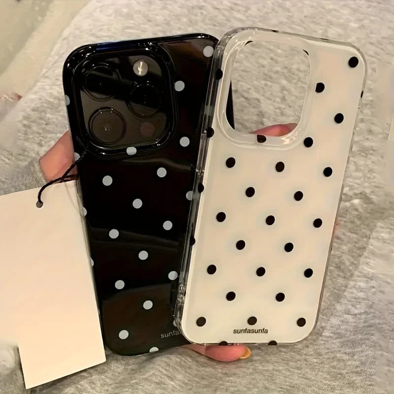 Adatto per iPhone serie da 11 a 17, inclusa la versione Pro Max, una custodia per telefono alla moda con un design semplice e carino e nero a
