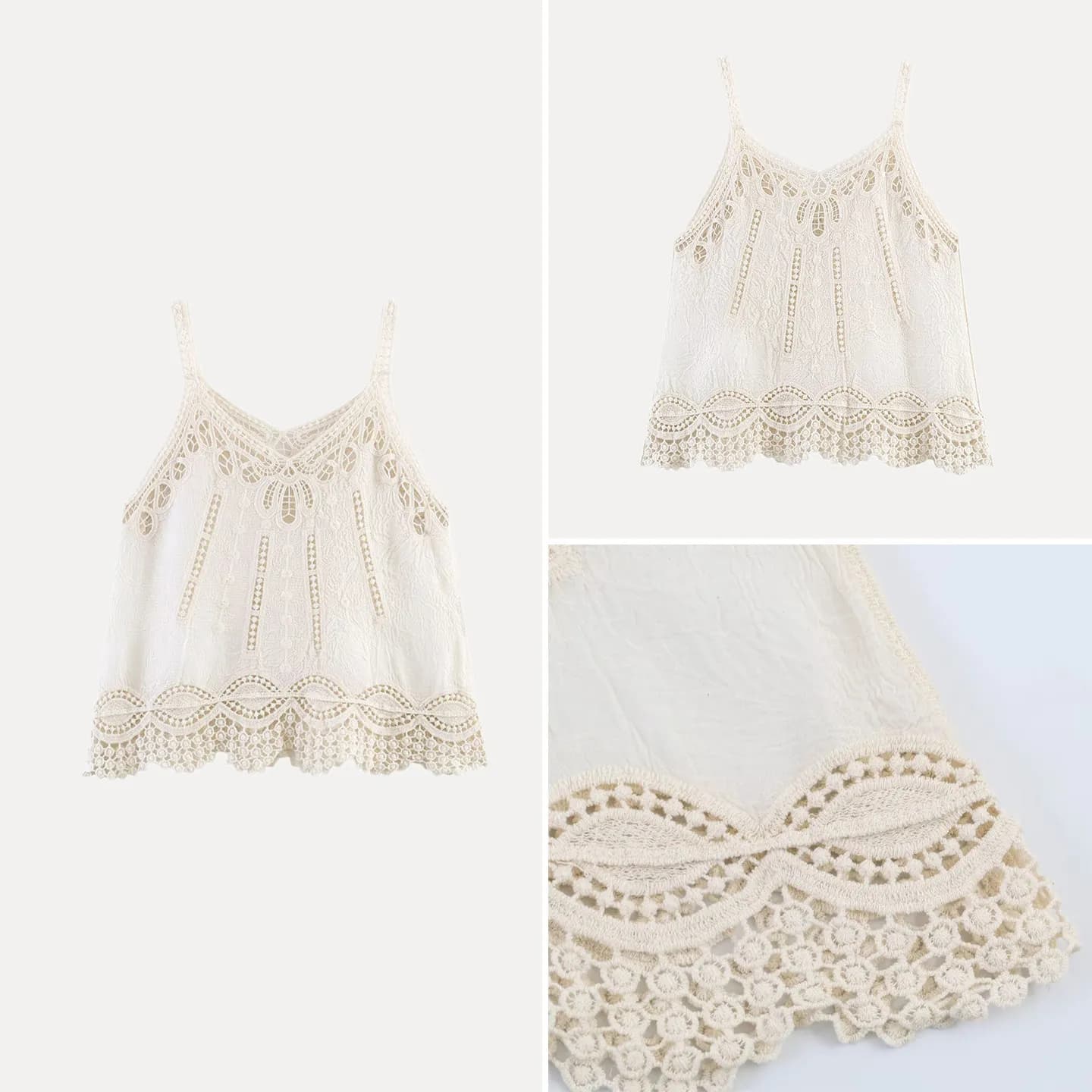 Women's Casual Lace Trim V-Neck Top Summer 2026 Fashion Hollow out Splicing Design Sleeveless Outerwear Regular Length